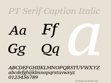 PT Serif Caption Italic Version 1.002; ttfautohint (v1.4.1)图片样张