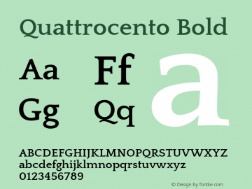 Quattrocento Bold Version 2.000; ttfautohint (v1.4.1) Font Sample