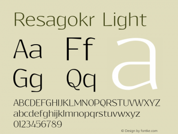 Resagokr Light Version 0.95 ; ttfautohint (v1.4.1)图片样张