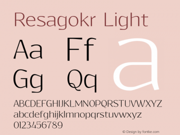 Resagokr Light Version 0.95 ; ttfautohint (v1.4.1) Font Sample