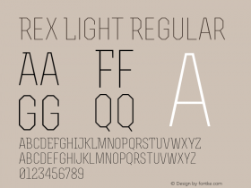 Rex Light Regular Version 1.000; ttfautohint (v1.4.1) Font Sample