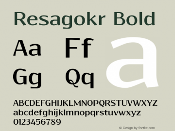 Resagokr Bold Version 0.95 ; ttfautohint (v1.4.1) Font Sample