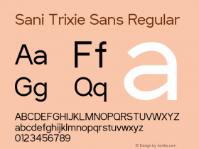 Sani Trixie Sans Regular Version 1.6.1 - December 3, 2014; ttfautohint (v1.4.1) Font Sample