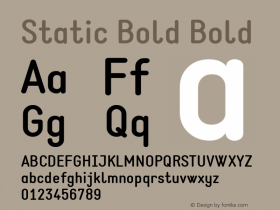 Static Bold Bold Version 1.000; ttfautohint (v1.4.1)图片样张