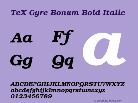 TeX Gyre Bonum Bold Italic Version 1.103;PS 1.103;hotconv 1.0.49;makeotf.lib2.0.14853; ttfautohint (v1.4.1)图片样张