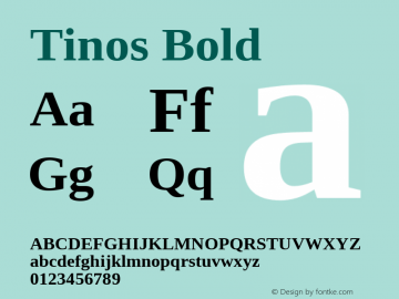 Tinos Bold Version 1.23; ttfautohint (v1.4.1) Font Sample