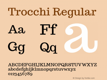 Trocchi Regular Version 1.0; ttfautohint (v1.4.1) Font Sample