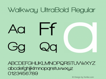 Walkway UltraBold Regular 1.0; ttfautohint (v1.4.1) Font Sample