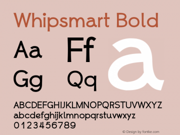 Whipsmart Bold Version 2.00 June 15, 2014; ttfautohint (v1.4.1)图片样张
