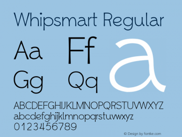 Whipsmart Regular Version 2.00 June 15, 2014; ttfautohint (v1.4.1)图片样张