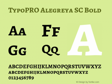 TypoPRO Alegreya SC Bold Version 1.003 Font Sample