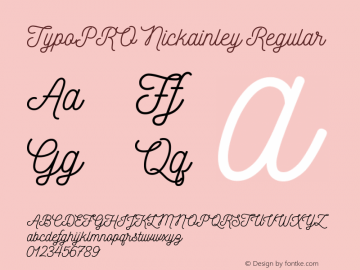 TypoPRO Nickainley Regular Version 001.001 Font Sample