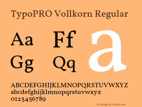 TypoPRO Vollkorn Regular Version 2.001 Font Sample