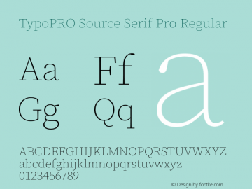 TypoPRO Source Serif Pro Regular Version 1.017;PS (version unavailable);hotconv 1.0.79;makeotf.lib2.5.61930图片样张