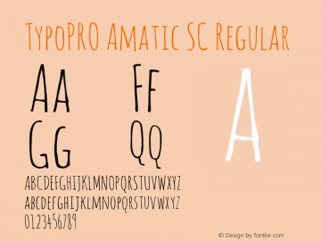 TypoPRO Amatic SC Regular Version 1.001 Font Sample