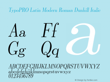 TypoPRO Latin Modern Roman Dunhill Italic Version 2.004;PS 2.004;hotconv 1.0.49;makeotf.lib2.0.14853 Font Sample