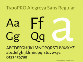 TypoPRO Alegreya Sans Regular Version 1.000;PS 001.000;hotconv 1.0.70;makeotf.lib2.5.58329 DEVELOPMENT图片样张