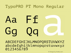 TypoPRO PT Mono Regular Version 1.003 Font Sample