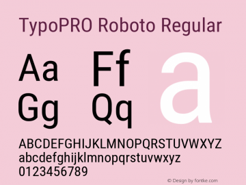 TypoPRO Roboto Regular Version 2.001047; 2015 Font Sample