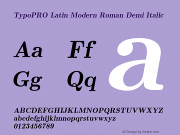 TypoPRO Latin Modern Roman Demi Italic Version 2.004;PS 2.004;hotconv 1.0.49;makeotf.lib2.0.14853 Font Sample