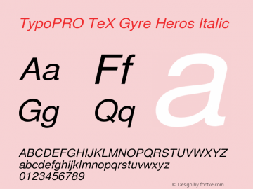 TypoPRO TeX Gyre Heros Italic Version 2.004;PS 2.004;hotconv 1.0.49;makeotf.lib2.0.14853图片样张