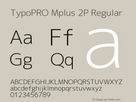 TypoPRO Mplus 2P Regular Version 1.059 Font Sample