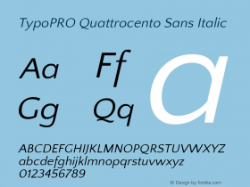 TypoPRO Quattrocento Sans Italic Version 2.000图片样张