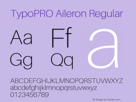 TypoPRO Aileron Regular Version 1.102;PS 001.102;hotconv 1.0.70;makeotf.lib2.5.58329图片样张