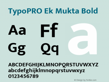 TypoPRO Ek Mukta Bold Version 1.2 Font Sample