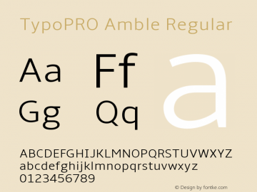 TypoPRO Amble Regular Version 1.00000; 2009图片样张