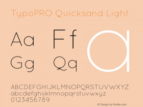 TypoPRO Quicksand Light 1.002 Font Sample