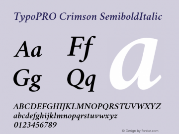 TypoPRO Crimson SemiboldItalic Version 0.8图片样张