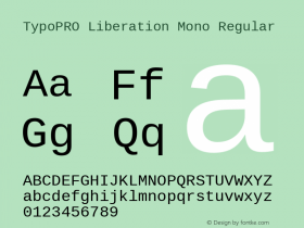 TypoPRO Liberation Mono Regular Version 2.00.1 Font Sample