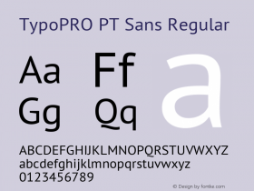 TypoPRO PT Sans Regular Version 2.005 Font Sample