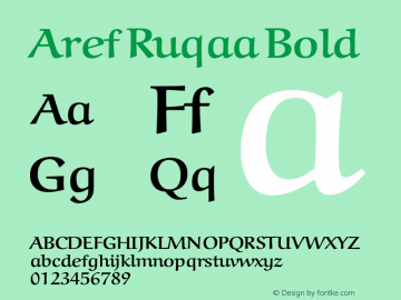 Aref Ruqaa Bold Version 0.6 Font Sample