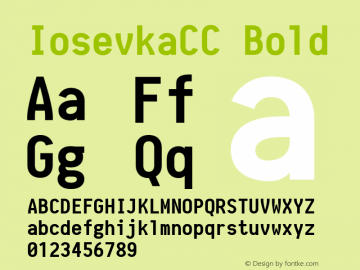 IosevkaCC Bold 1.0-beta2; ttfautohint (v1.4.1) Font Sample