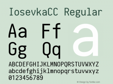IosevkaCC Regular 1.0-beta2; ttfautohint (v1.4.1) Font Sample