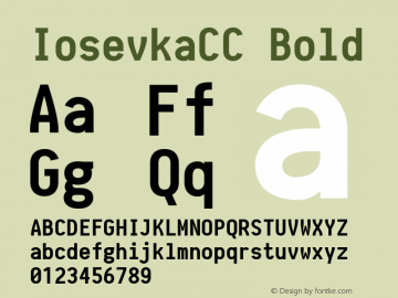 IosevkaCC Bold 1.0-beta2; ttfautohint (v1.4.1) Font Sample