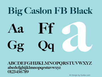 Big Caslon FB Black Version 1.00 November 3, 2015, initial release图片样张