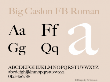 Big Caslon FB Roman Version 1.00 November 3, 2015, initial release Font Sample