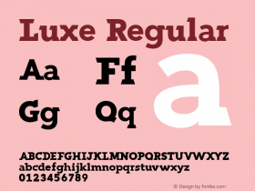 Luxe Regular Version 1.000 Font Sample