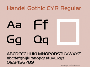 Handel Gothic CYR Regular 8.0d11e3图片样张