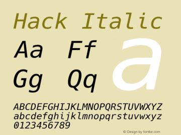 Hack Italic Version 2.017; ttfautohint (v1.4.1) -l 4 -r 80 -G 350 -x 0 -H 145 -D latn -f latn -w G -W -t -X 