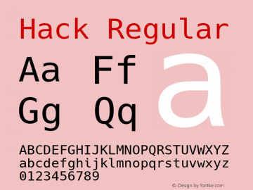 Hack Regular Version 2.017 Font Sample