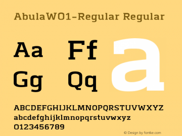 AbulaW01-Regular Regular Version 1.00 Font Sample
