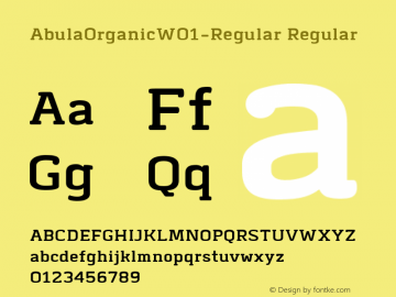 AbulaOrganicW01-Regular Regular Version 1.00图片样张