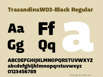 TrasandinaW03-Black Regular Version 1.00 Font Sample