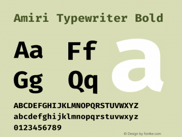 Amiri Typewriter Bold Version 0.4图片样张
