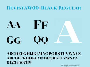 RevistaW00-Black Regular Version 1.10 Font Sample