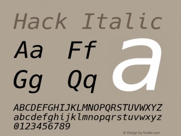 Hack Italic Version 2.017 Font Sample